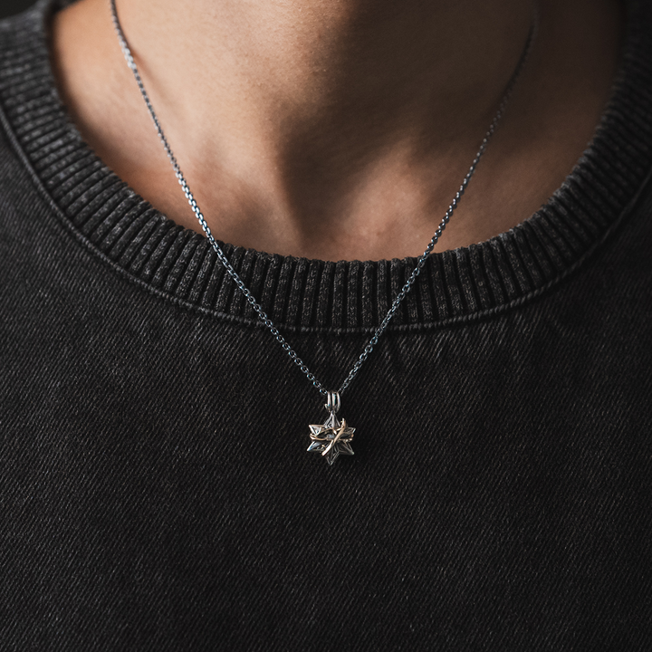 THORN HEXAGRAM PENDANT M SV × K10YG