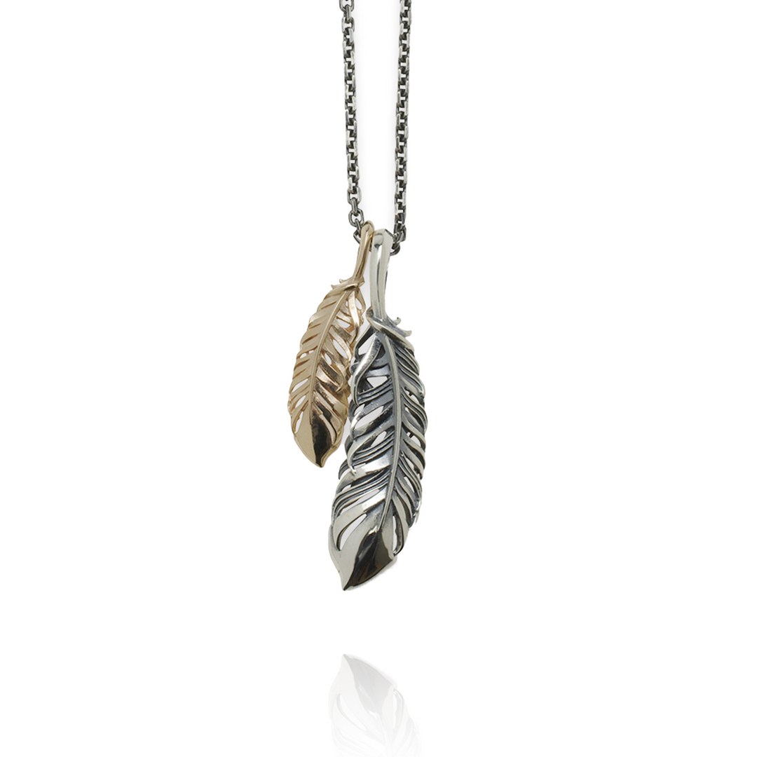 INTELLECTUAL FEATHER DOUBLE PENDANT