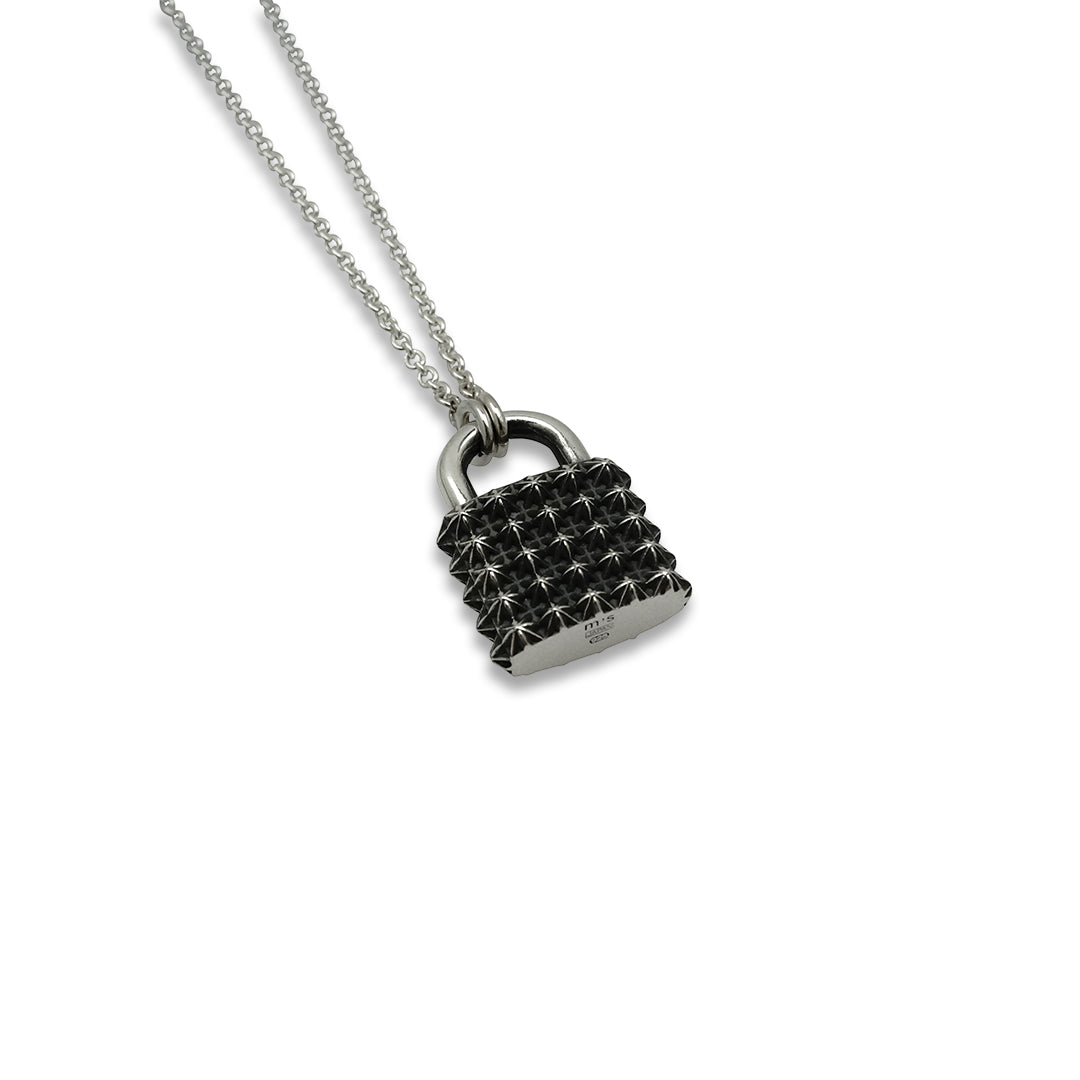 TRIPLE X STUDS PADLOCK PENDANT