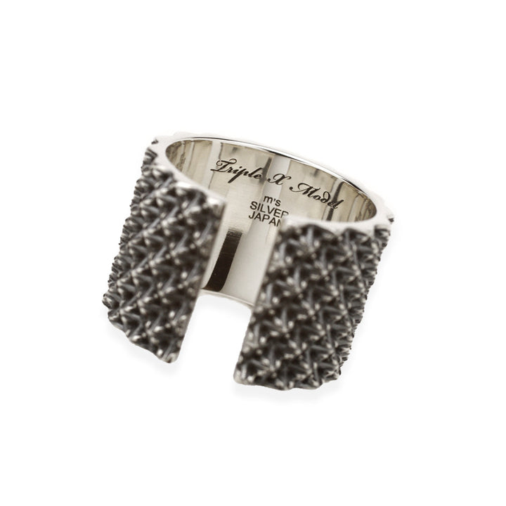 TRIPLE X STUDS WIDE RING