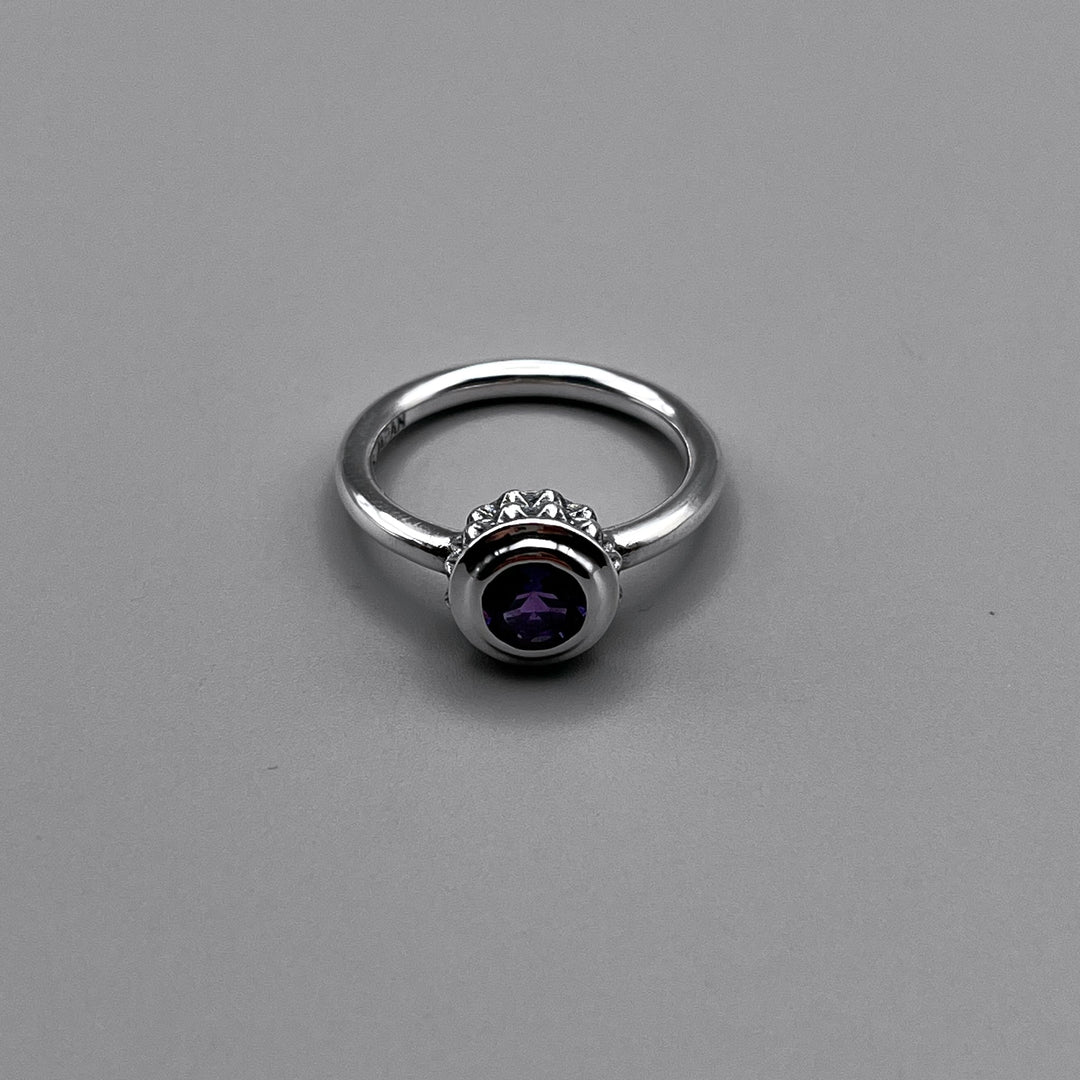 TRIPLE X STUDS SOLITAIRE BIRTHDAY 5mm STONE RING