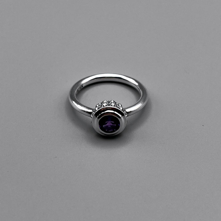 TRIPLE X STUDS SOLITAIRE BIRTHDAY 5mm STONE RING