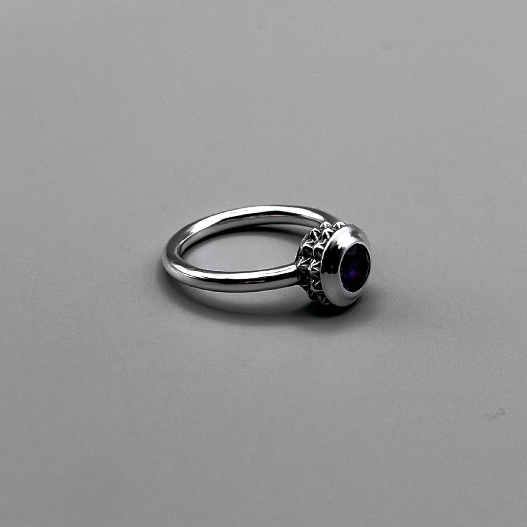 TRIPLE X STUDS SOLITAIRE BIRTHDAY 5mm STONE RING