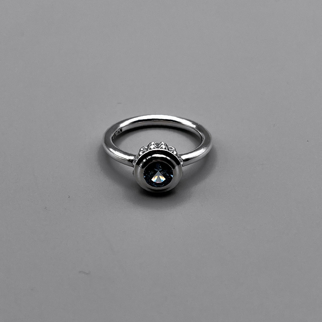 TRIPLE X STUDS SOLITAIRE BIRTHDAY 5mm STONE RING