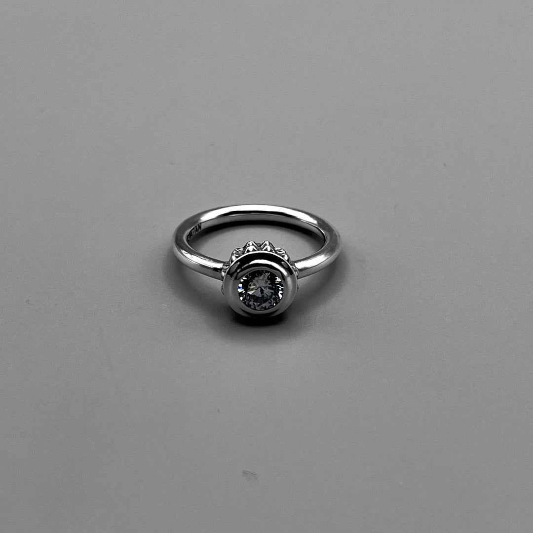 TRIPLE X STUDS SOLITAIRE BIRTHDAY 5mm STONE RING