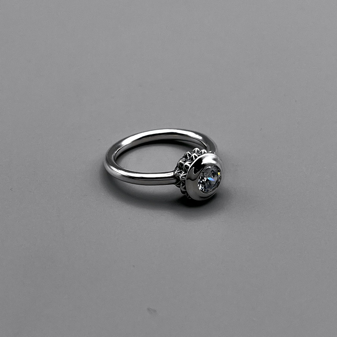 TRIPLE X STUDS SOLITAIRE BIRTHDAY 5mm STONE RING