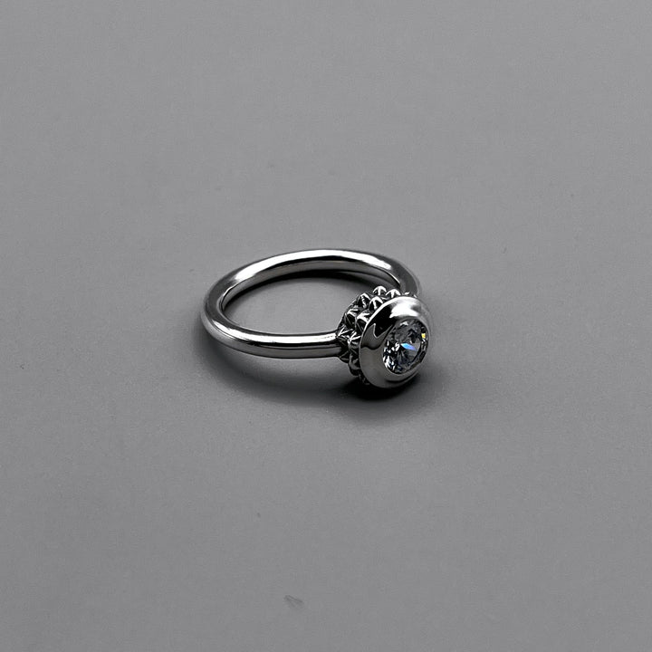 TRIPLE X STUDS SOLITAIRE BIRTHDAY 5mm STONE RING