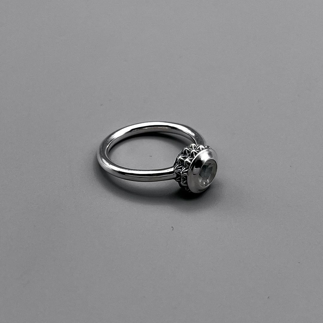 TRIPLE X STUDS SOLITAIRE BIRTHDAY 5mm STONE RING